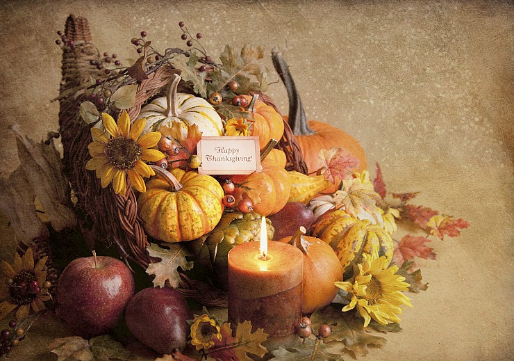 Cornucopias and Festive Holiday Centerpieces