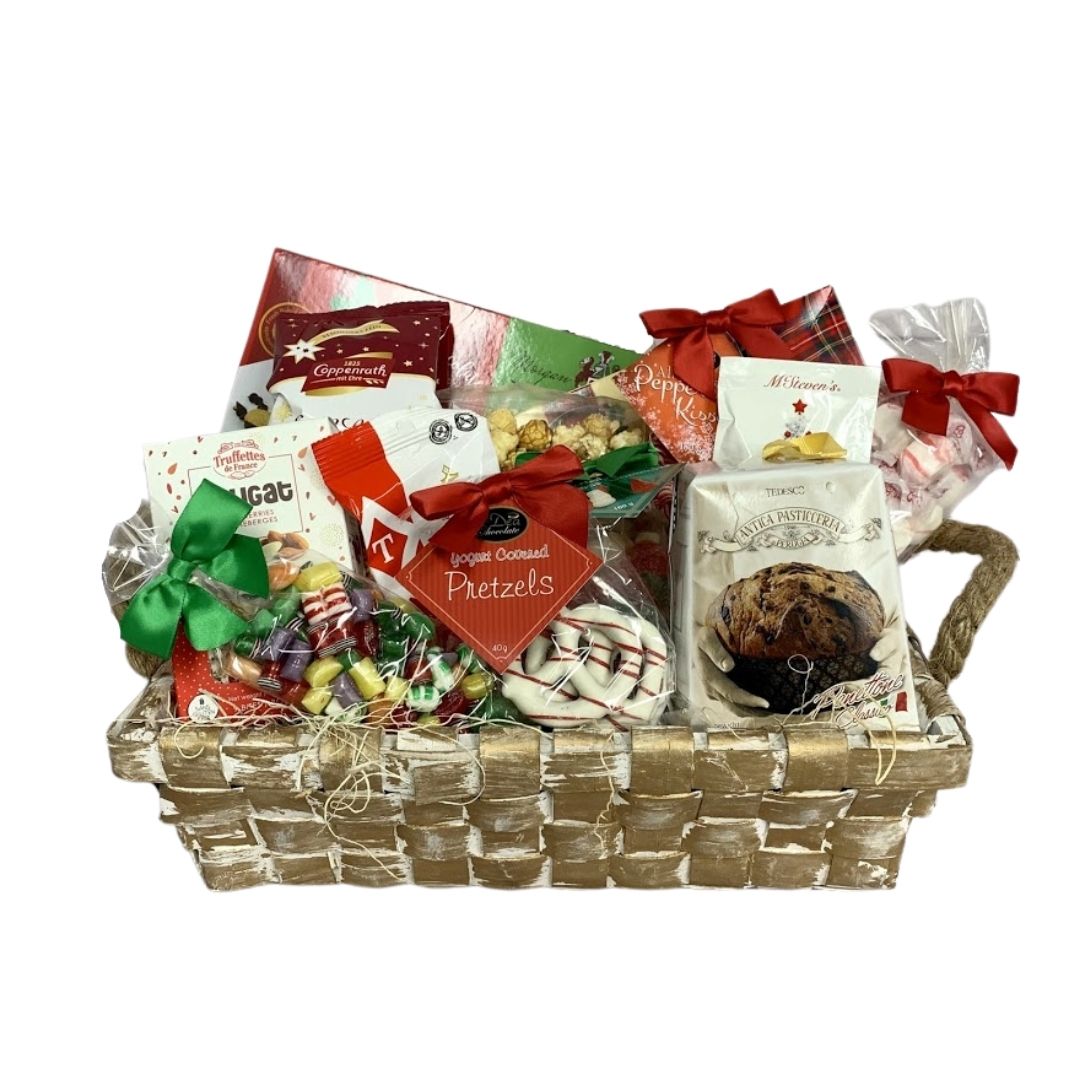 Golden Gourmet Basket Canadiana Flowers