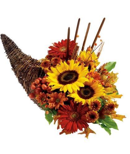 Autumn Abundance Cornucopia by Canadiana Flowers